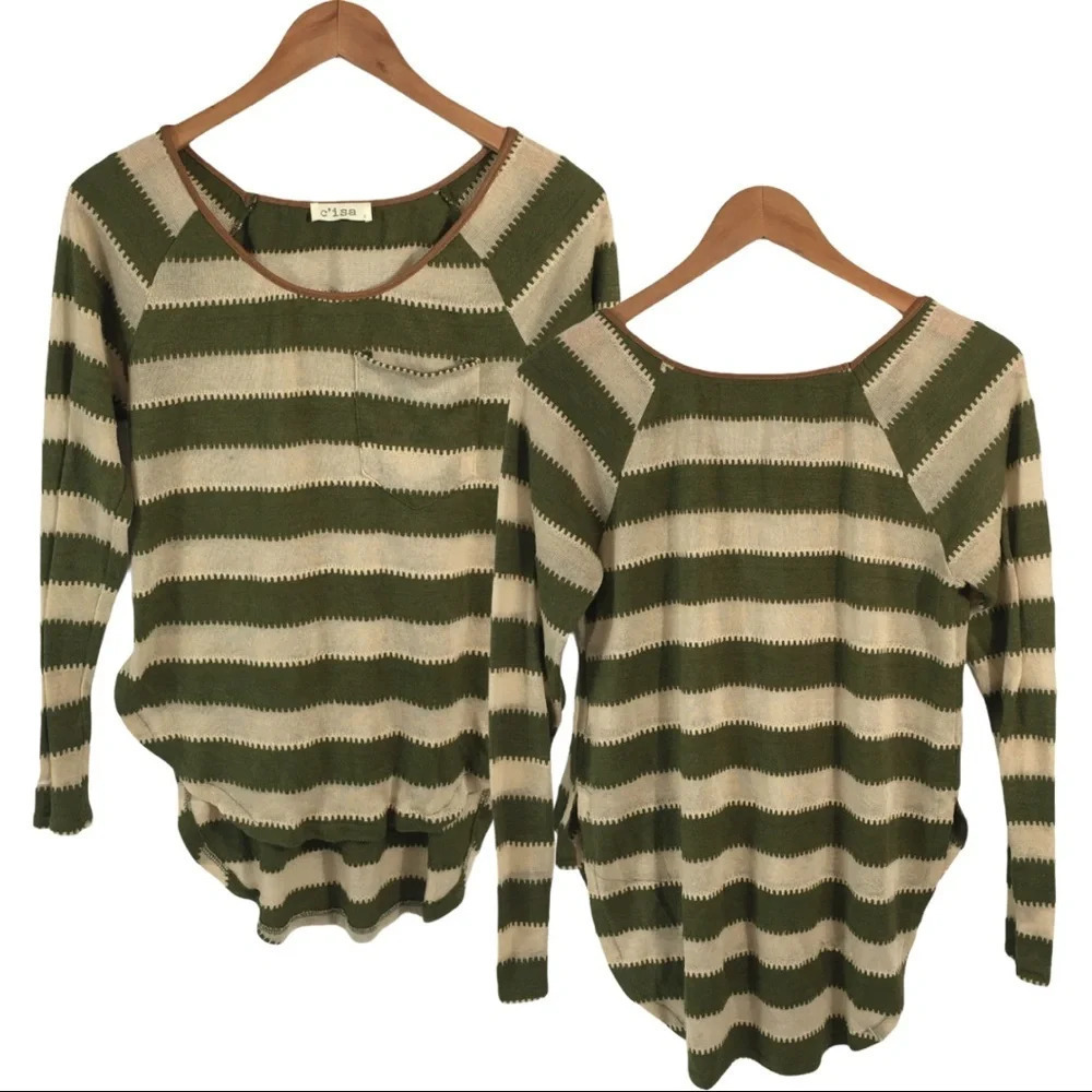 WS427 C’isa Boho Chic Split Hem Hipster Blouse S